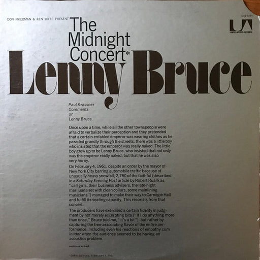 Lenny Bruce – The Midnight Concert (LP, Vinyl Record Album)