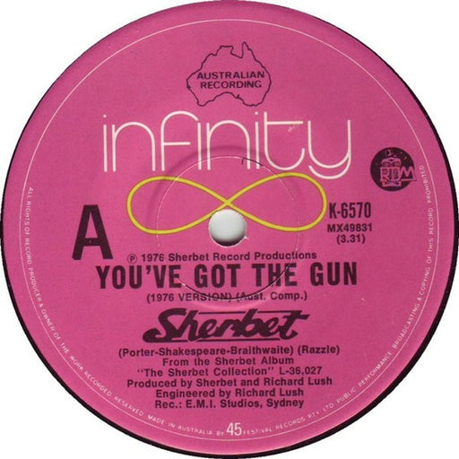Sherbet – You've Got The Gun (1976 Version) / Rock Me Gently (LP, Vinyl Record Album)