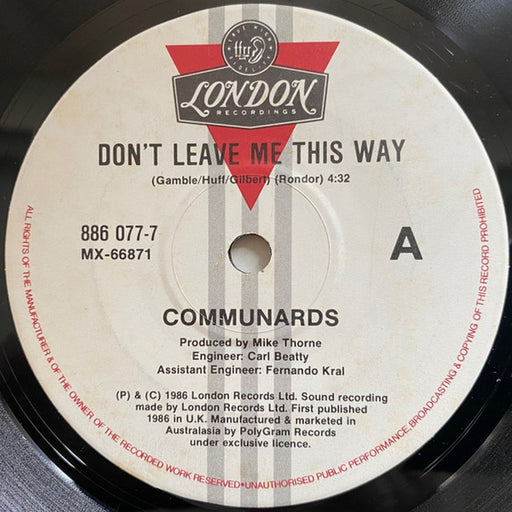 The Communards – Don't Leave Me This Way (LP, Vinyl Record Album)