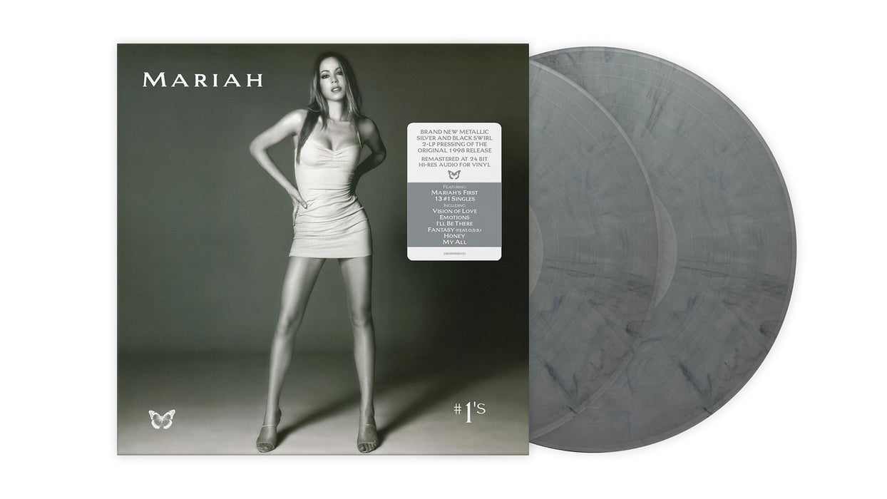 Mariah Carey – #1's  (2xLP, Metallic Silver & Black Swirl Vinyl) LP vinyl record, image 2 of 3