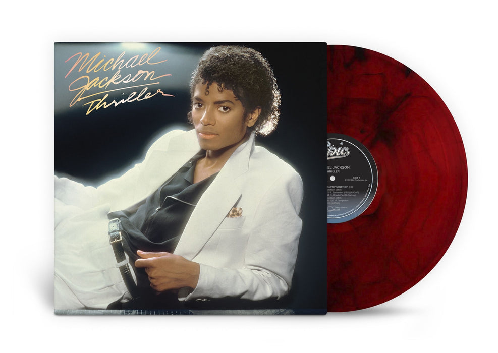 Michael Jackson – Thriller (Red & Black Marbled Vinyl) LP vinyl record, image 2 of 2