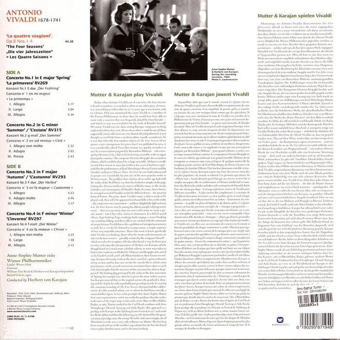 Antonio Vivaldi – The Four Seasons / Le Quattro Stagioni / Die Vier Jahreszeiten / Les Quatre Saisons LP vinyl record, image 2 of 3