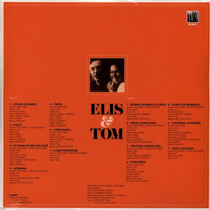 Elis Regina, Antonio Carlos Jobim – Elis & Tom (orange vinyl) LP vinyl record, image 2 of 2
