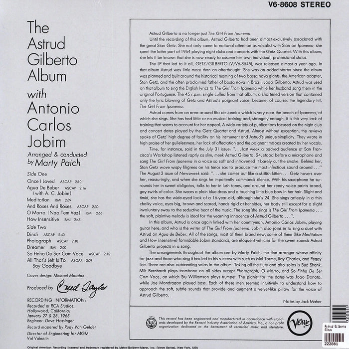 Astrud Gilberto – The Astrud Gilberto Album (Verve) LP vinyl record, image 2 of 3