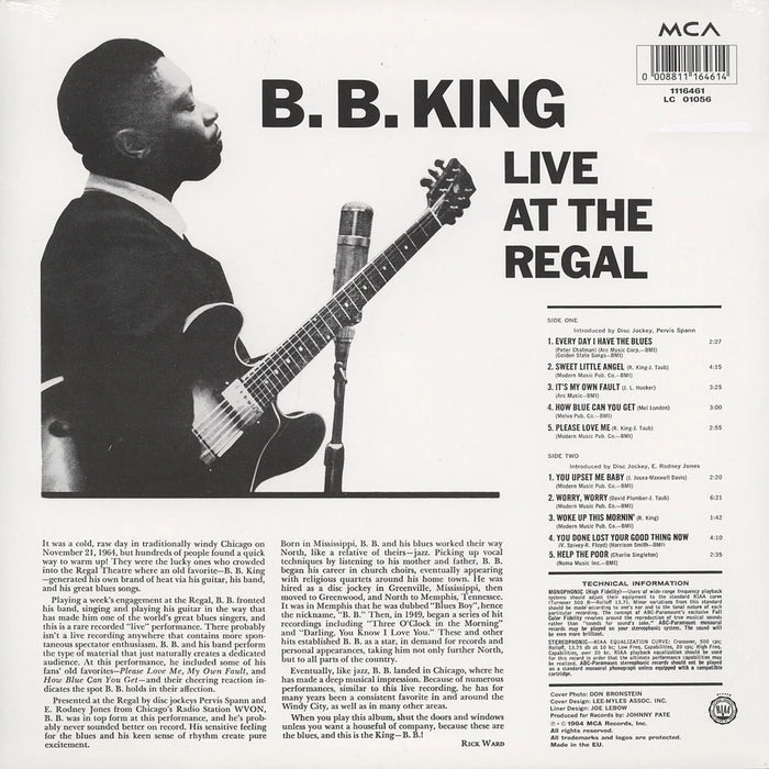 Live At The Regal – B.B. King (180g, Acoustic Sounds Series) LP vinyl record, image 3 of 3