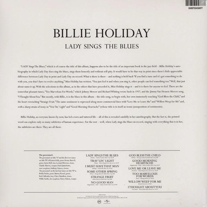 Billie Holiday – Lady Sings The Blues LP vinyl record, image 2 of 2