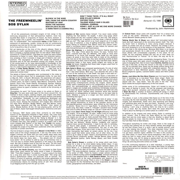 Bob Dylan – The Freewheelin' Bob Dylan LP vinyl record, image 3 of 3