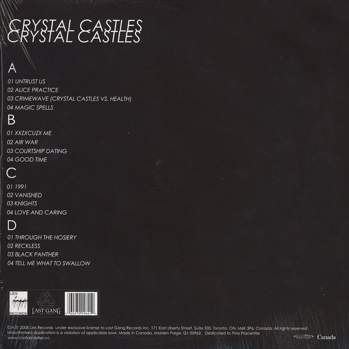 Crystal Castles – Crystal Castles (2xLP) LP vinyl record, image 2 of 2