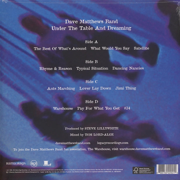 Dave Matthews Band – Under The Table And Dreaming (2xLP) LP vinyl record, image 2 of 2