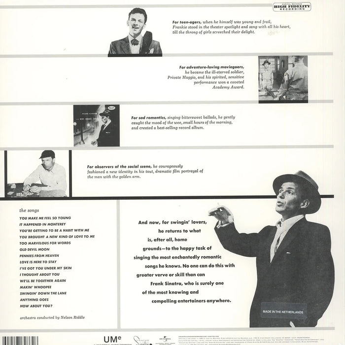 Songs For Swingin' Lovers! – Frank Sinatra (180g, Mono) LP vinyl record, image 2 of 3
