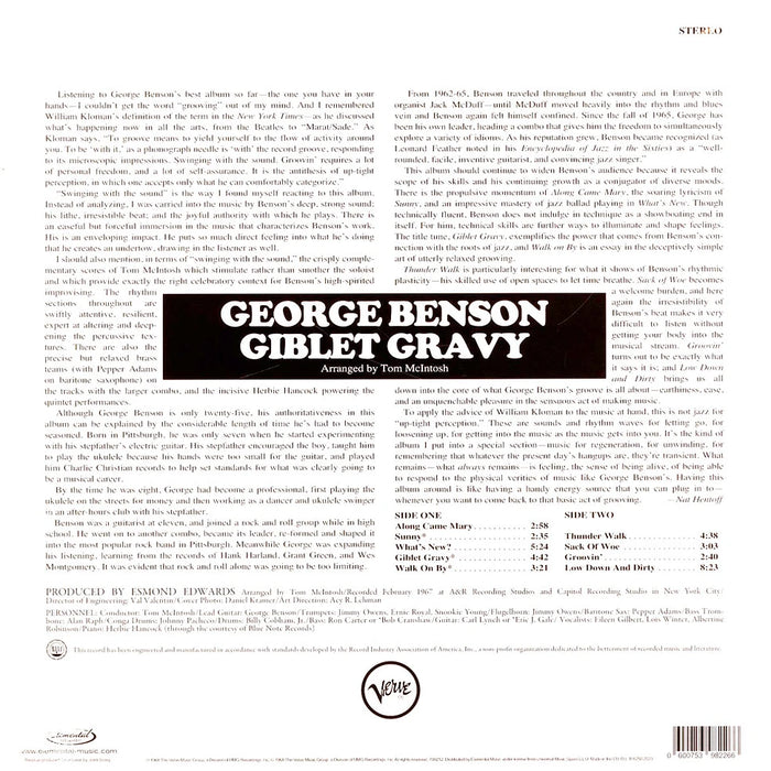 George Benson – Giblet Gravy LP vinyl record, image 2 of 2