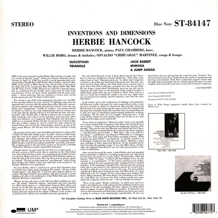 Herbie Hancock – Inventions & Dimensions (Blue Note 80) LP vinyl record, image 2 of 3