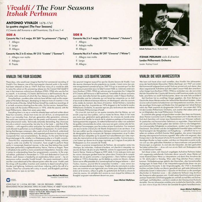 Antonio Vivaldi – The Four Seasons LP vinyl record, image 2 of 2