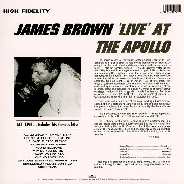 James Brown – 'Live' At The Apollo LP vinyl record, image 2 of 2