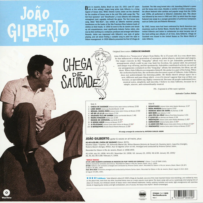 João Gilberto – Chega De Saudade LP vinyl record, image 2 of 3