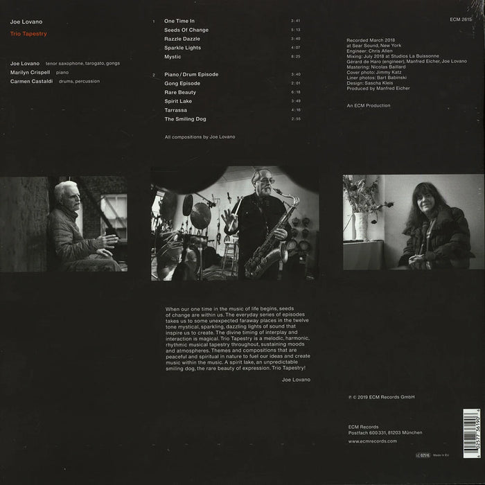 Joe Lovano, Trio Tapestry, Marilyn Crispell, Carmen Castaldi – Trio Tapestry (ECM) LP vinyl record, image 2 of 2