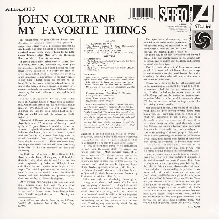 John Coltrane – My Favorite Things (Mono, Rhino Reserve, Blue Vinyl) LP vinyl record, image 2 of 2