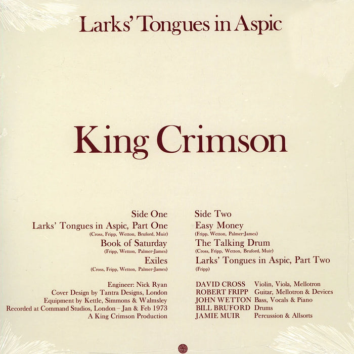 King Crimson – Larks' Tongues In Aspic LP vinyl record, image 2 of 3