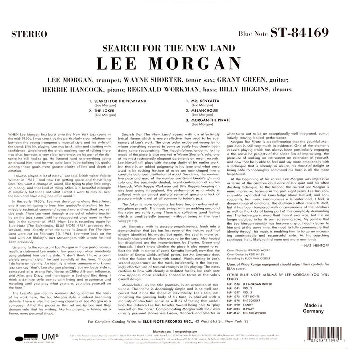 Lee Morgan – Search For The New Land (Blue Note Classic) LP vinyl record, image 2 of 3