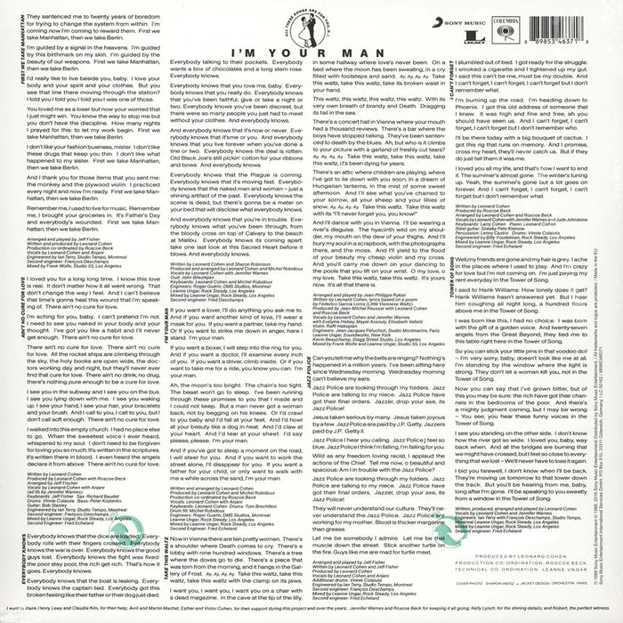 Leonard Cohen – I'm Your Man LP vinyl record, image 2 of 3