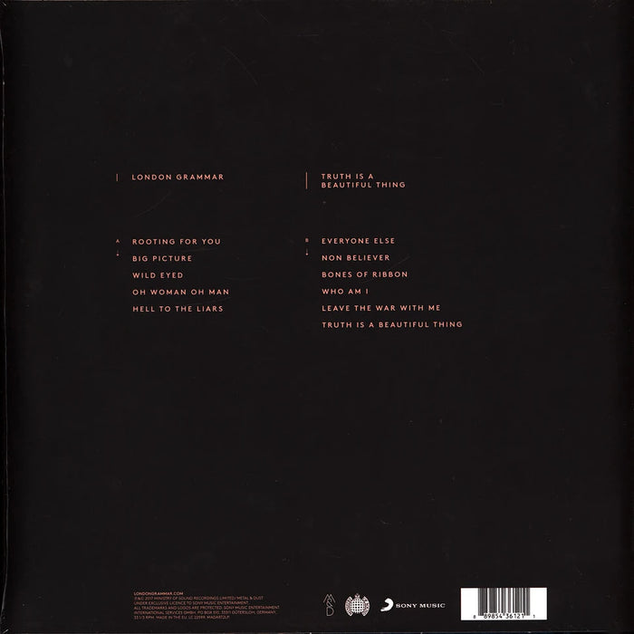 London Grammar – Truth Is A Beautiful Thing LP vinyl record, image 2 of 2