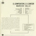 Marcos Valle – O Compositor E O Cantor LP vinyl record, image 2 of 3