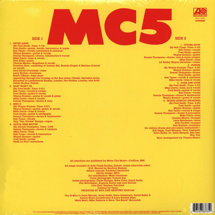 MC5 – High Time (Yellow Clear Splatter) LP vinyl record, image 2 of 3