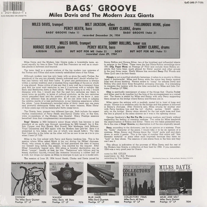 Miles Davis – Bags Groove LP vinyl record, image 2 of 2
