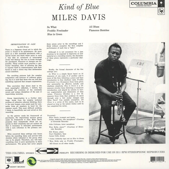 Miles Davis – Kind Of Blue LP vinyl record, image 3 of 3