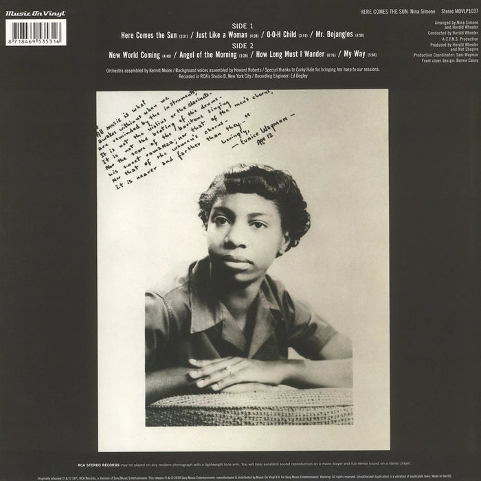 Nina Simone – Here Comes The Sun LP vinyl record, image 2 of 3