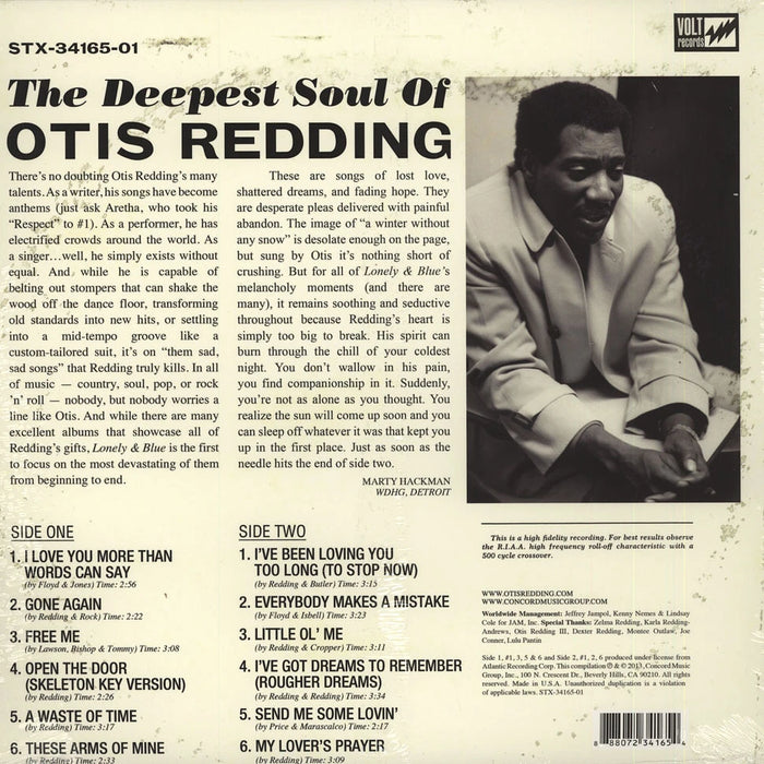 Otis Redding – Lonely & Blue - The Deepest Soul Of Otis Redding LP vinyl record, image 2 of 2