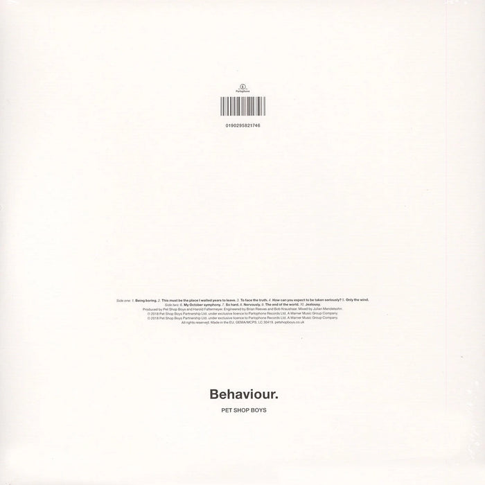 Pet Shop Boys – Behaviour. LP vinyl record, image 2 of 3