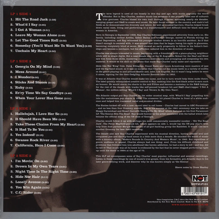 Ray Charles – The Ultimate Collection (2xLP, Clear Vinyl) LP vinyl record, image 3 of 3