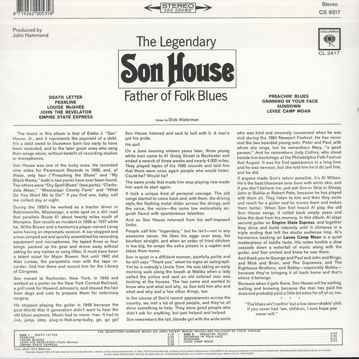 Son House – Father Of Folk Blues LP vinyl record, image 2 of 3