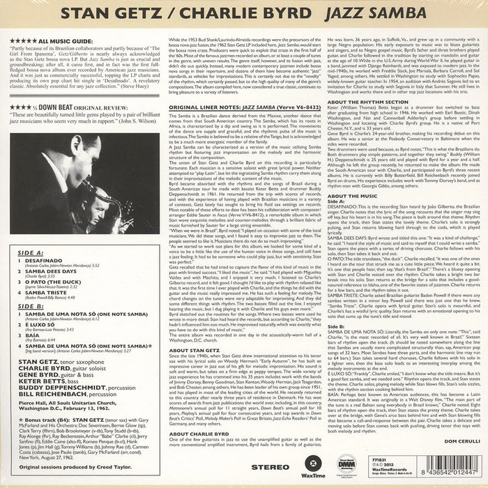 Stan Getz, Charlie Byrd – Jazz Samba (Waxtime) LP vinyl record, image 2 of 2