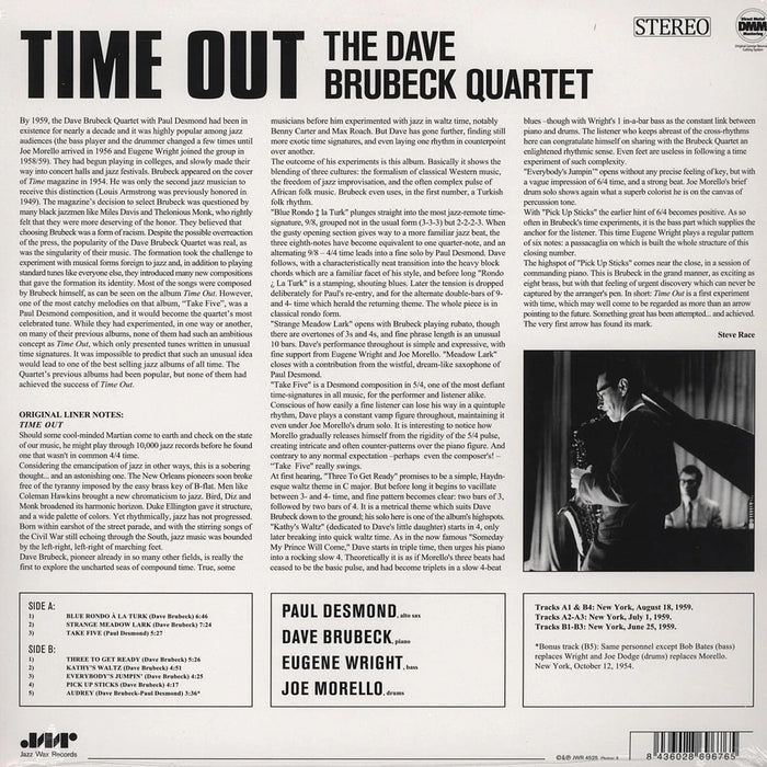 The Dave Brubeck Quartet – Time Out (Jazz Wax) LP vinyl record, image 2 of 2