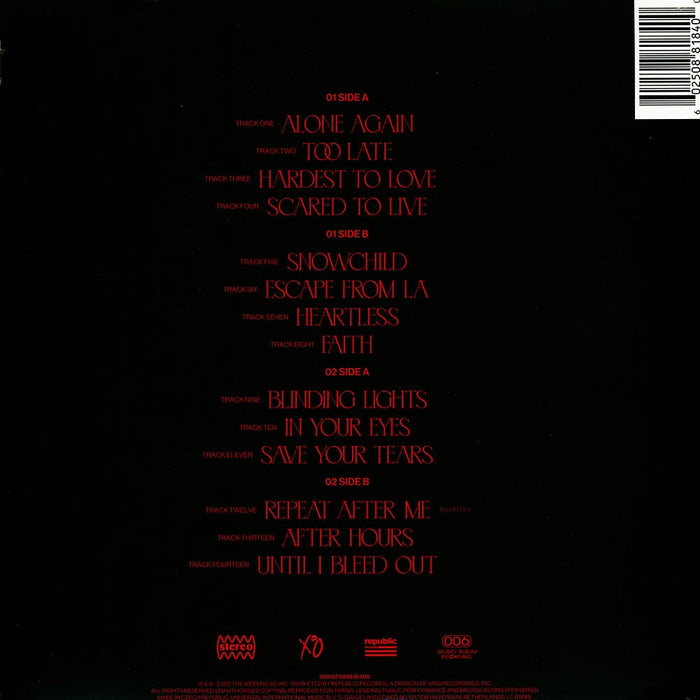 The Weeknd – After Hours (2xLP) LP vinyl record, image 2 of 3