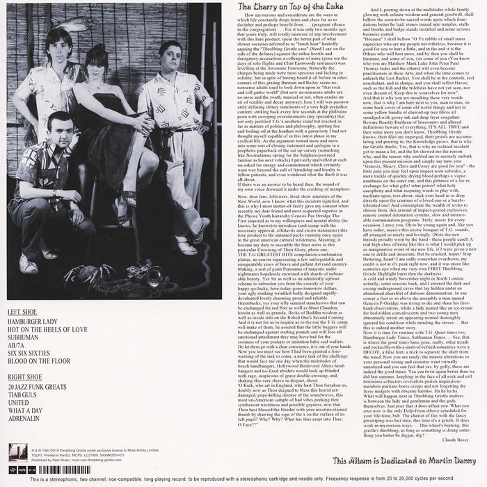 Greatest Hits - Entertainment Through Pain – Throbbing Gristle LP vinyl record, image 1 of 2