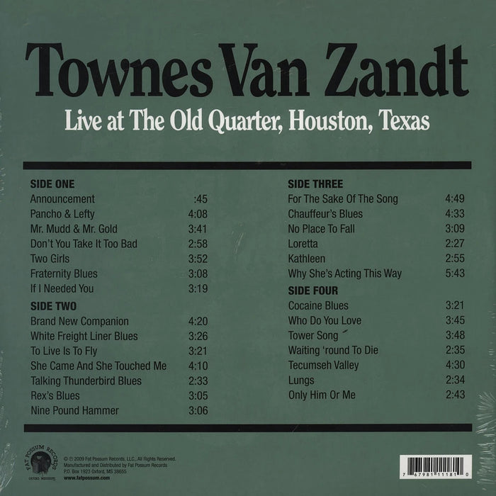 Townes Van Zandt – Live At The Old Quarter, Houston, Texas (2xLP) LP vinyl record, image 2 of 2