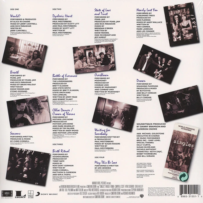 Various – Singles - Original Motion Picture Soundtrack (2xLP) LP vinyl record, image 2 of 2