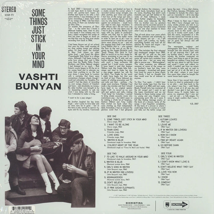 Vashti Bunyan – Some Things Just Stick In Your Mind (Singles And Demos 1964 To 1967) LP vinyl record, image 2 of 2