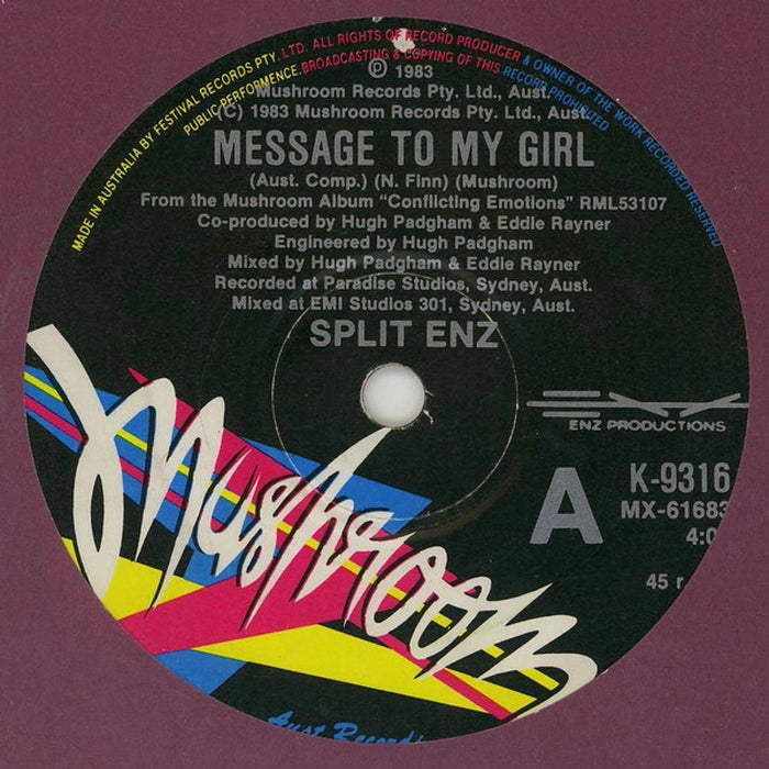 Split Enz – Message To My Girl (LP, Vinyl Record Album)