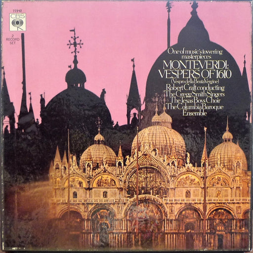 Claudio Monteverdi, Robert Craft, Gregg Smith Singers, Texas Boys' Choir, The Columbia Baroque Ensemble – Vespers Of 1610 (Vespro Della Beata Vergine) (LP, Vinyl Record Album)