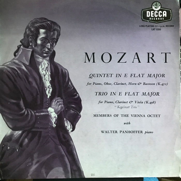 Wolfgang Amadeus Mozart, Wiener Oktett, Walter Panhoffer – Quintet In E Flat (K.452) / Trio In E Flat (K.498) (LP, Vinyl Record Album)