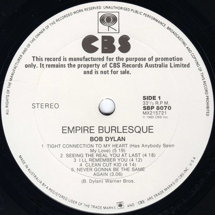 Bob Dylan – Empire Burlesque (LP, Vinyl Record Album)
