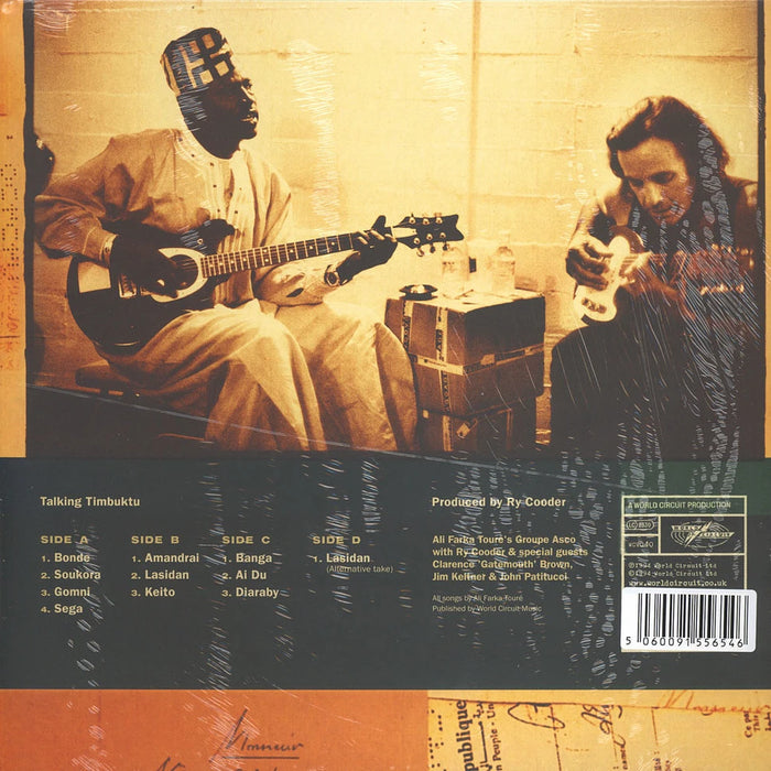Ali Farka Touré, Ry Cooder – Talking Timbuktu (2xLP) LP vinyl record, image 2 of 2