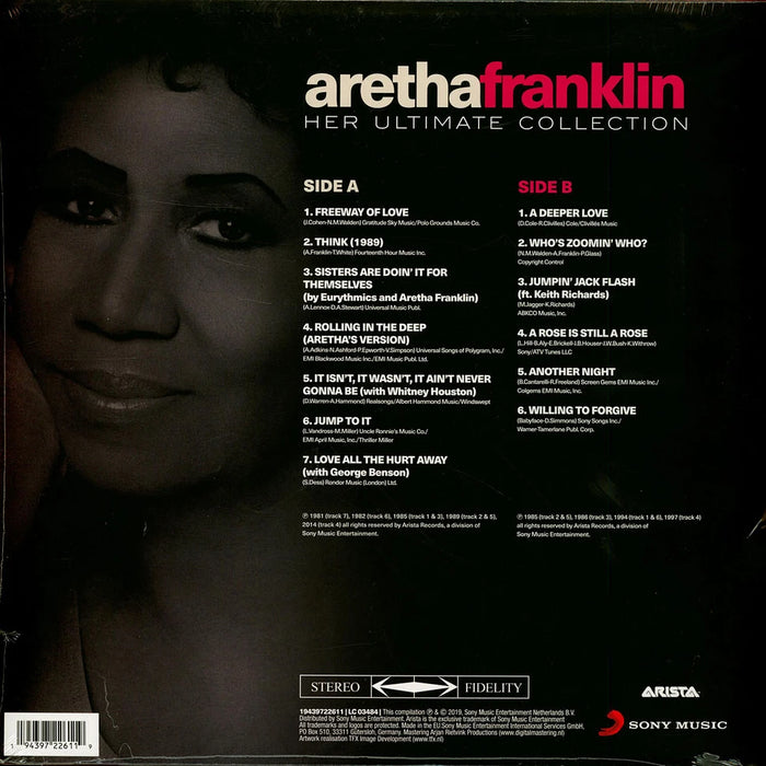 Aretha Franklin – Her Ultimate Collection LP vinyl record, image 2 of 2
