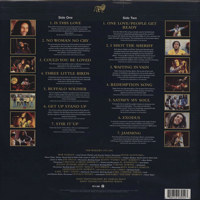 Bob Marley & The Wailers – Legend - The Best Of Bob Marley And The Wailers LP vinyl record, image 3 of 3