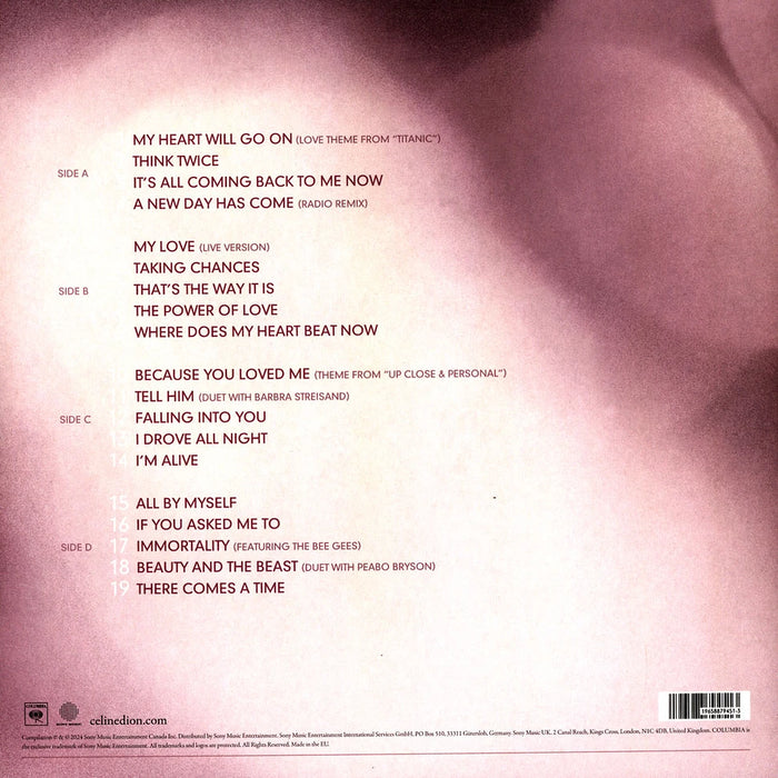 Céline Dion – My Love Essential Collection (2xLP) LP vinyl record, image 3 of 3