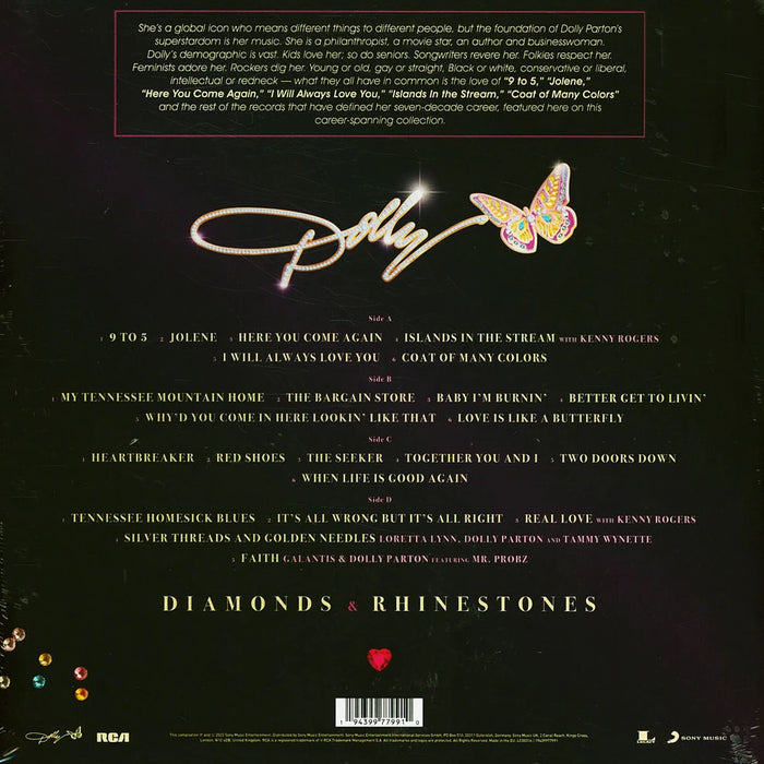 Dolly Parton – Diamonds & Rhinestones - The Greatest Hits Collection (2xLP) LP vinyl record, image 2 of 3